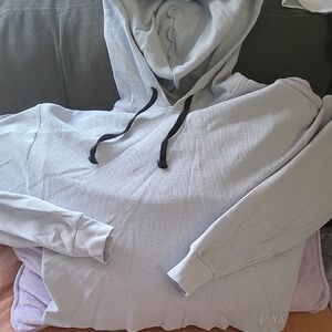 PINK Victoria's Secret Gray Crop Top Hoodie